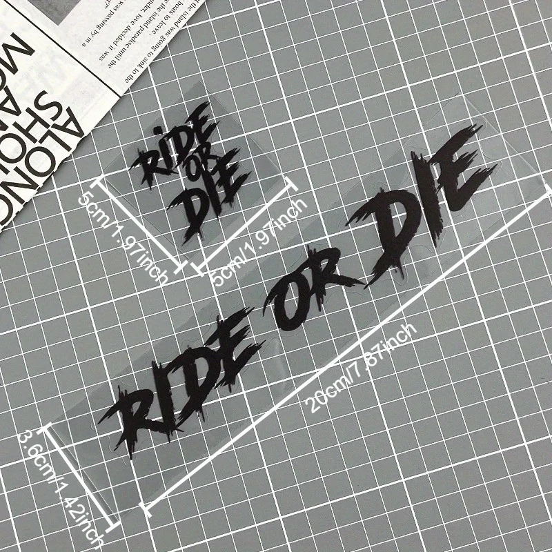 Motorcycle Stickers 2PCS Waterproof for Motorbike Helmet DIY Road Bicycle Top Tube Frame Self-adhesive Vinyl Decals RIDE OR DIE