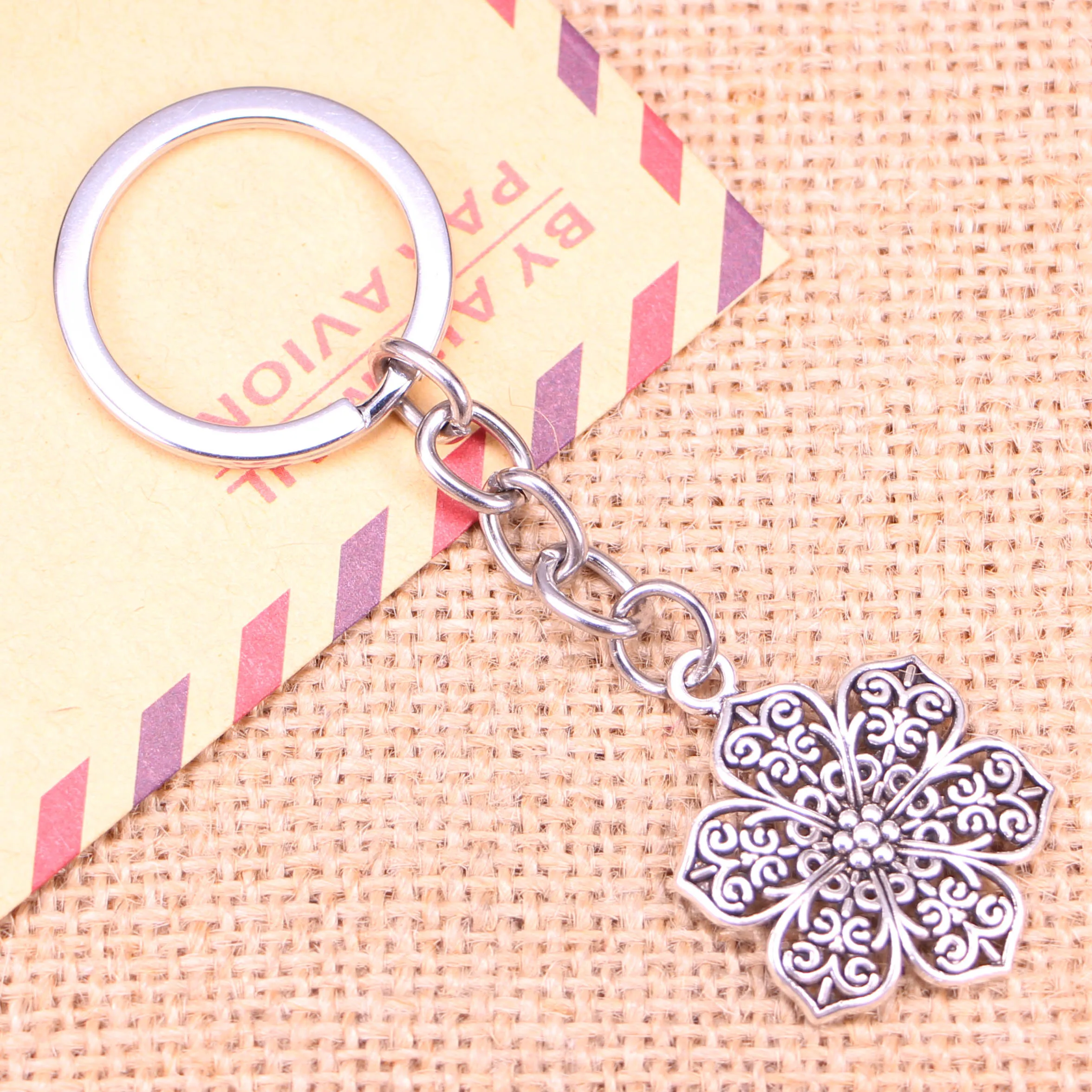 

20 шт. новый модный брелок 31x24 мм Цветочные Подвески DIY мужские ювелирные изделия автомобильный брелок кольцо-держатель сувенир для подарка