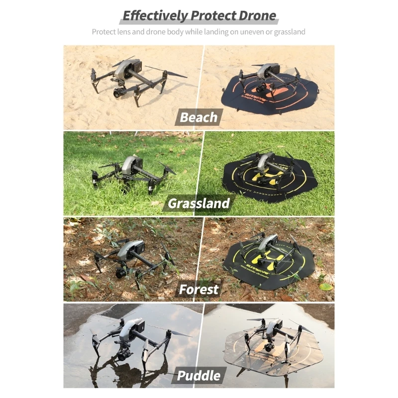 110cm Waterproof Landing Pad Foldable Parking Apron with Ground Nails & Organiser Bag for Mavic3 Pro/Matrice30 Series