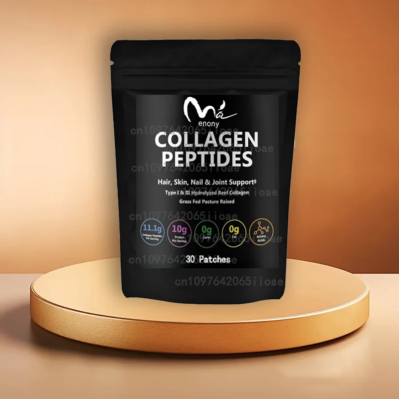 30 пластырей, переплетные пластыри из смеси коллагена с биотином, кератином, гиалуроновой кислотой, куркумой, поддерживающие кожу, волосы, ногти и суставы