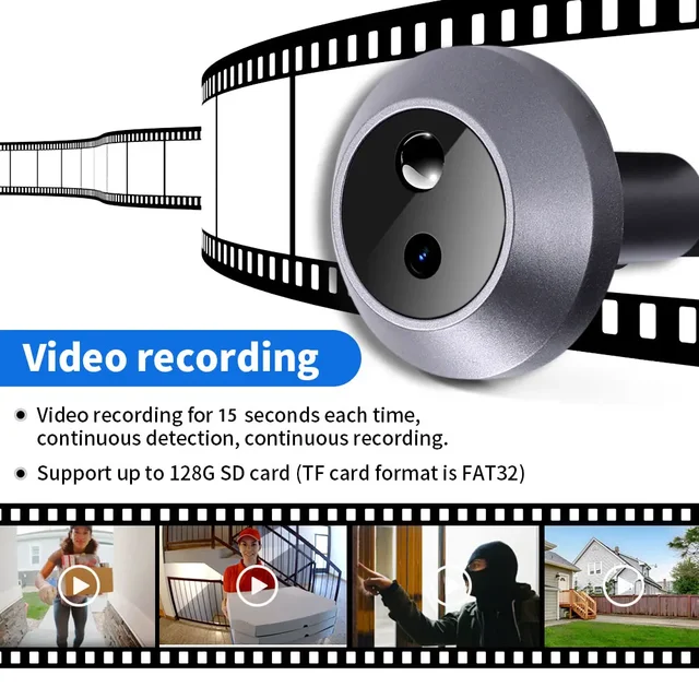 Yuezhe Choice Smart Peephole Door Camera with PIR Motion Detector 90° Wide Angle 2.8inch LCD Screen Mini Door Eye for Home 5