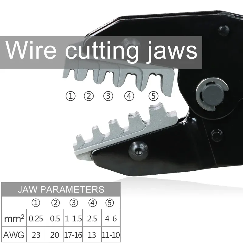 XH2.54/SM2.54/3.96/2.8/4.8/6.3/OT D-sub Terminals Conenctors 0.25-6mm²/23-10AWG Open Barrel Tools YF-04BS Crimping Pliers 3