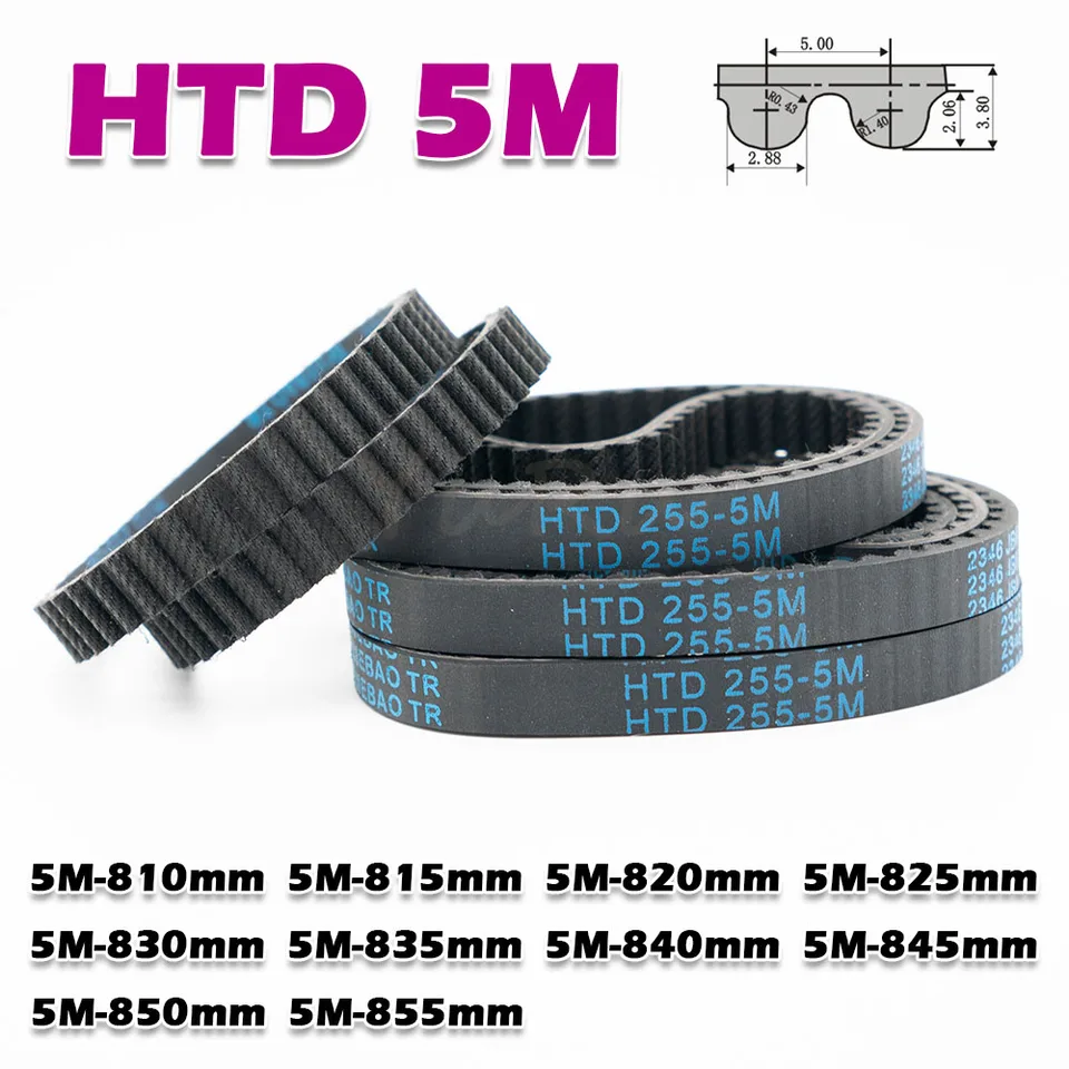 20mm Width HTD 5M 5mm Pitch Rubber Timing Belt Closed Loop For CNC, 3D Printer | UK - View #10