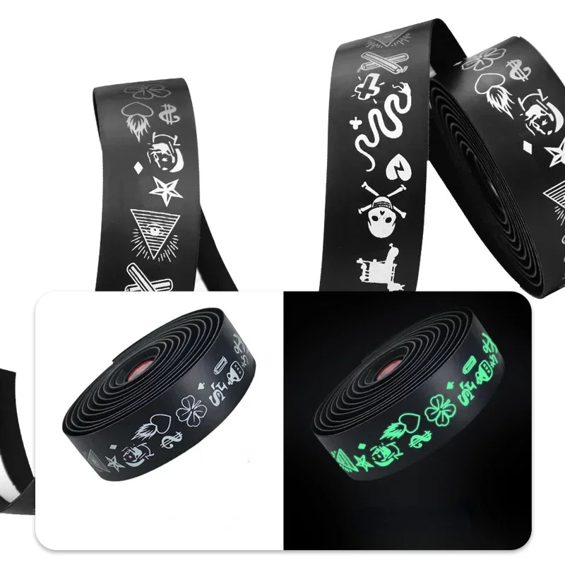 Anti-Slip Road Bike Handlebar Tapes Glow-in-The-Dark MTB Bicycle Handle Bar Tape Soft Shock-Absorbing Cycling Straps 1 Pair