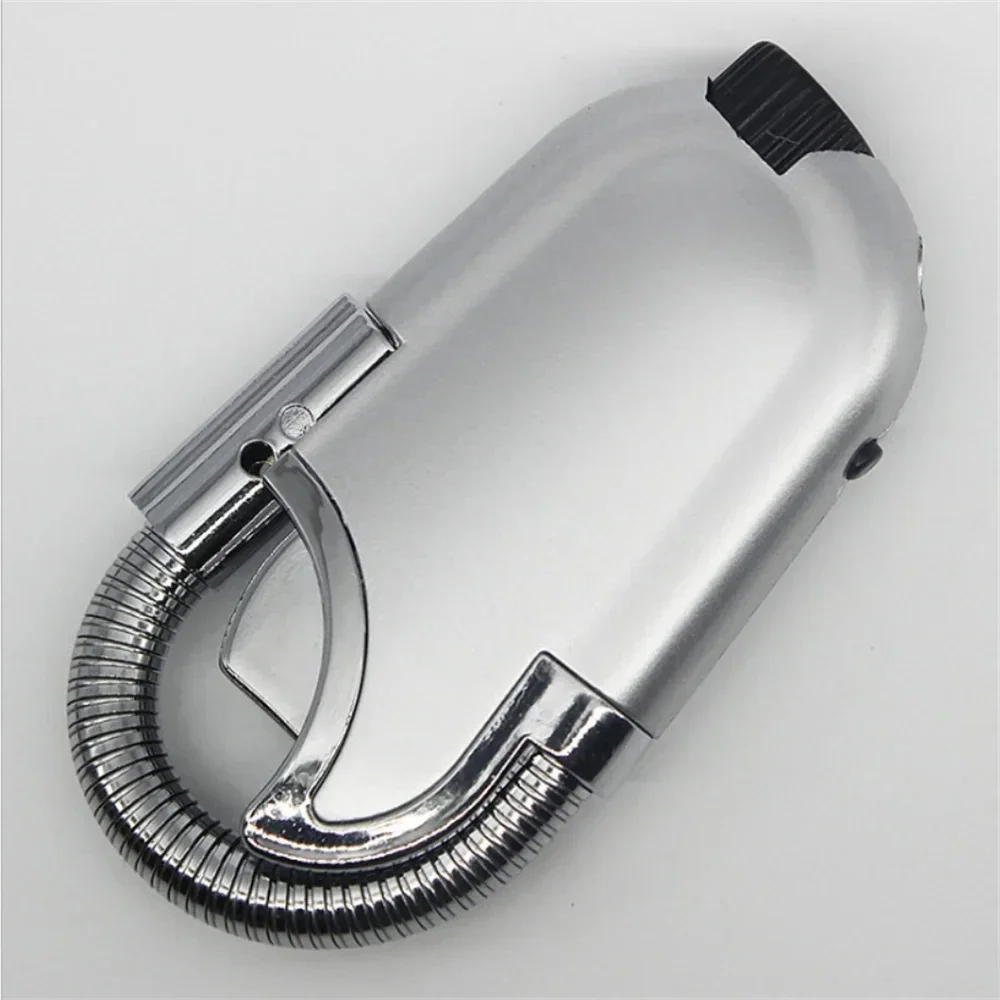 Flexible Hose Windproof Jet Blue Flame Butane Gas Lighter Kitchen Outdoor BBQ Cigar Lighter With Flashlight Metal Ignition Gun