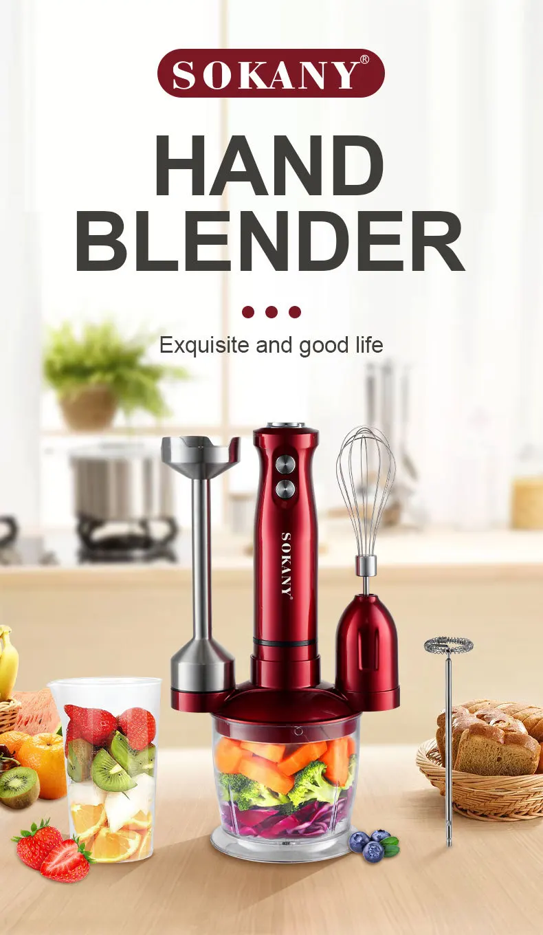 Sk1711-4 Kitchen Stick Blender Electric Milk Frother Mini Portable Immersion  Hand Blenders For Kitchen Egg Beaters Food Mixer - Blenders - AliExpress