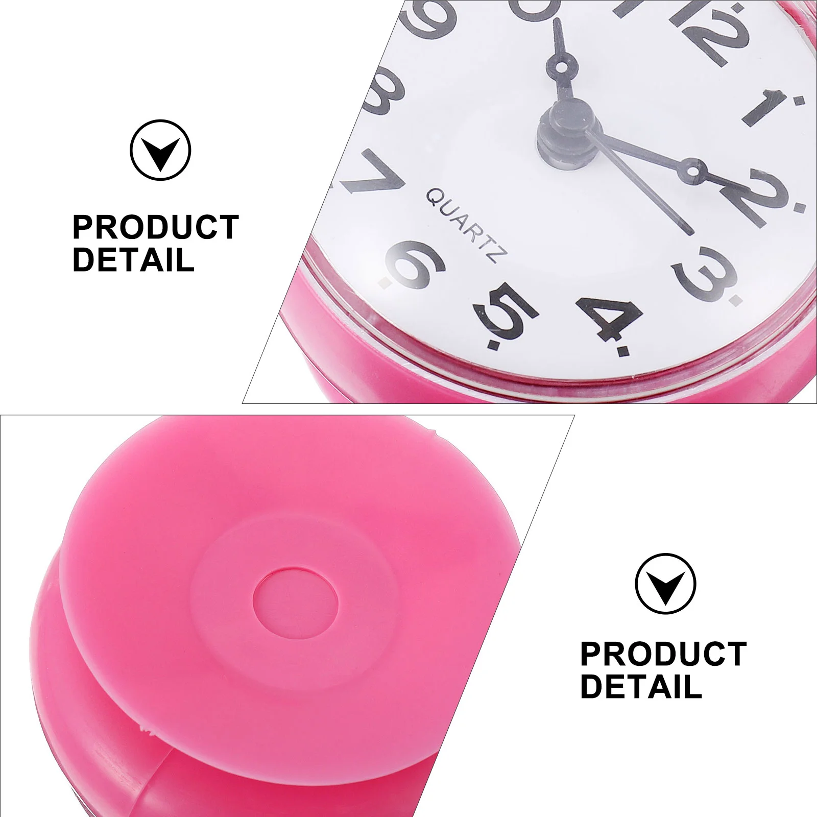 Sucker Clock Anti-fog Pocket Watch Silent Bathroom Wall Waterproof Hanging Pvc Operated