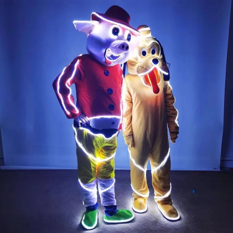 

LED Light Snow suit Zodiac God of Wealth costume New Year mascot Stage dance show Halloween Christmas Party Concert outfit