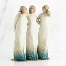 

Home Decor By My Side Sculpted Hand-painted Figure Resin Desktop Ornament Home Decorative Statue Gift for Friends Sisters