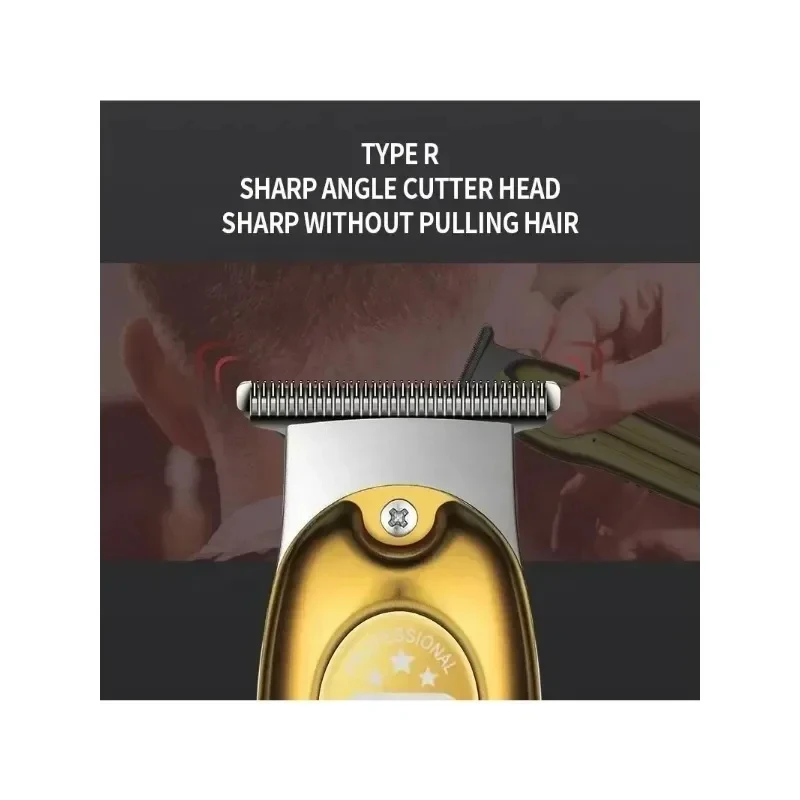 Wholesale Electric Gold Silver Color Trimmer Kemei KM-679 USB Charging Mini LCD Light Carving Scissors Hair Clipper_voghion.com