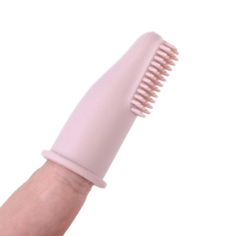QX2D Silicone Baby Finger Toothbrush Infant Kid Care Massaging Teeth Clean Brush
