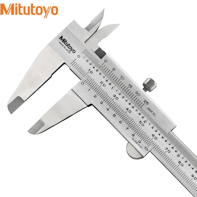Mitutoyo 530-101 Vernier Calipers, Stainless Steel, for Inside, Outside,  Depth and Step Measurements, Metric, 0/0mm-150mm Range, +/-0.05mm  Accuracy