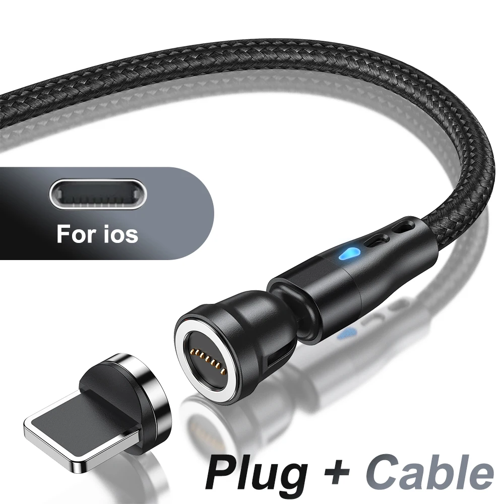 ตัวเลือกสินค้า สายชาร์จแม่เหล็ก USB-C 540 องศา ชาร์จเร็วสำหรับมือถือทุกยี่ห้อ