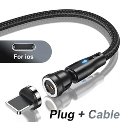 Enhanced Magnetic Fast Charging Cable - 5A 540° Rotating USB Type C - 1m (Black for iPhone)