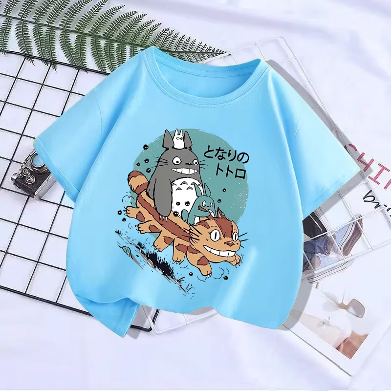 Cute Totoro Short Sleeve T-Shirt - Comfortable Anime Pattern Summer Fashion for Kids