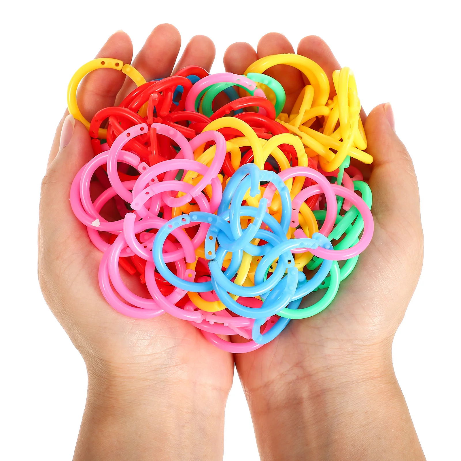 120Pcs Binding Rings Plastic Book Rings for Flash Cards Notebook Planner Secure Closure Multi Size Paper Organizer Craft Ring