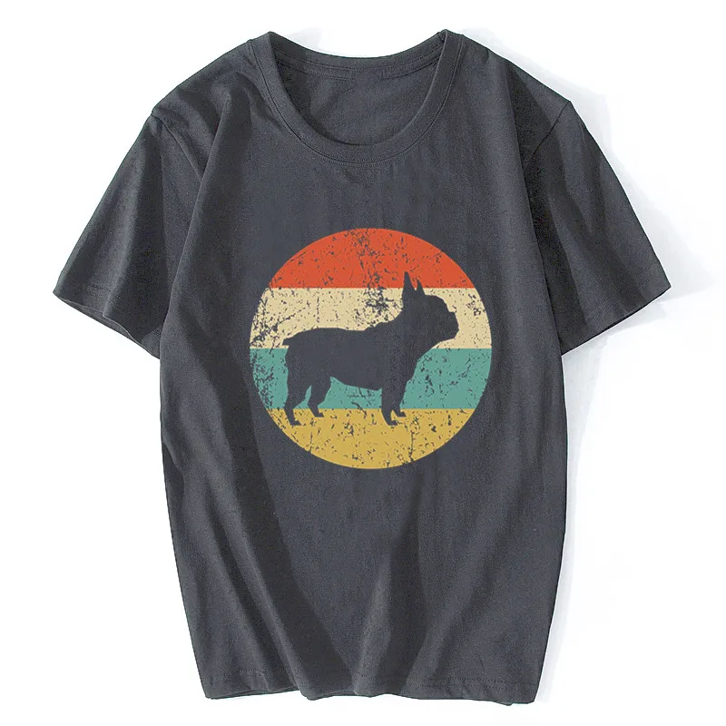 Retro French Bulldog Icon Design Men's Casual T-Shirt - Cool Short Sleeve Harajuku Style