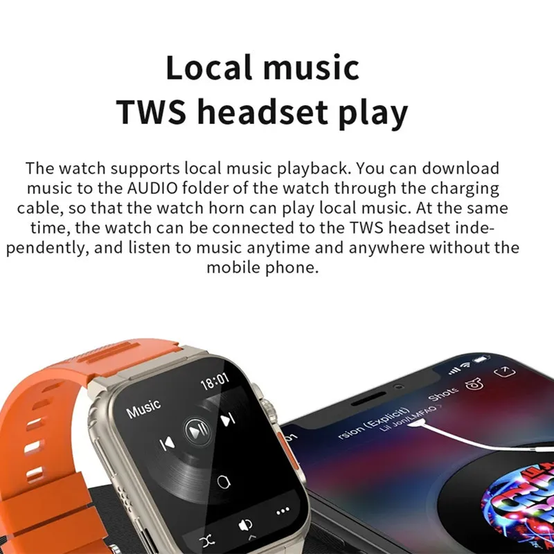 A70 Música Relógio Inteligente Com 128Mb ROM Music Player E Função.
