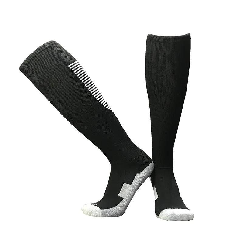 Soccer Socks Striped Sports Soccer Sock Adult Kids Breathable Football Club Knee High Training Long Stocking Towel Bottom Sock Unisex