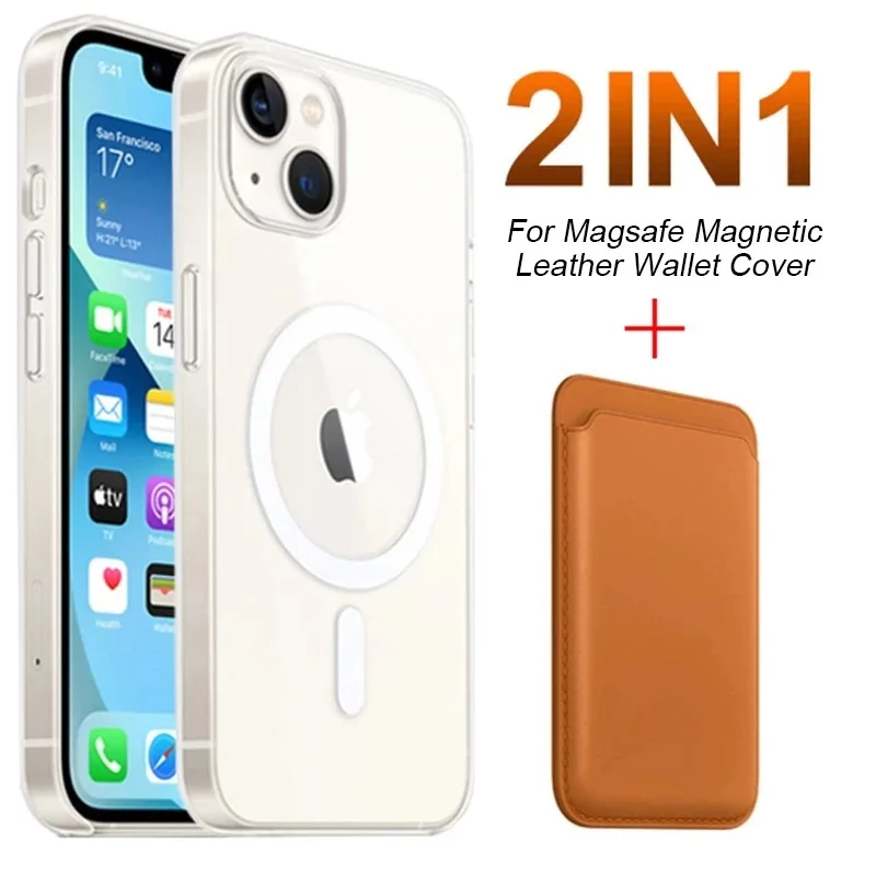 Magnetic Clear PU Wallet Card Holder with Magnet Slots
