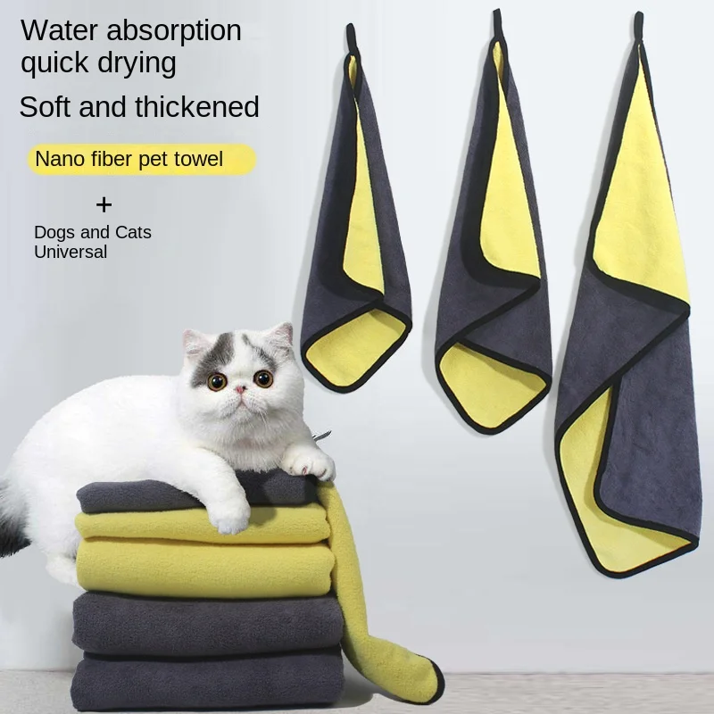 1pcs Quick Drying Pets Towel Super Absorbent and Super Soft Fiber Dogs Towel Bathrobe Convenient Cleaning Pets Supplies