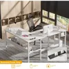 Room Desks Durable Work Desk for Home Office Reversible L Shaped Computer Desk With Magic Power Outlets and USB Charging Ports 3