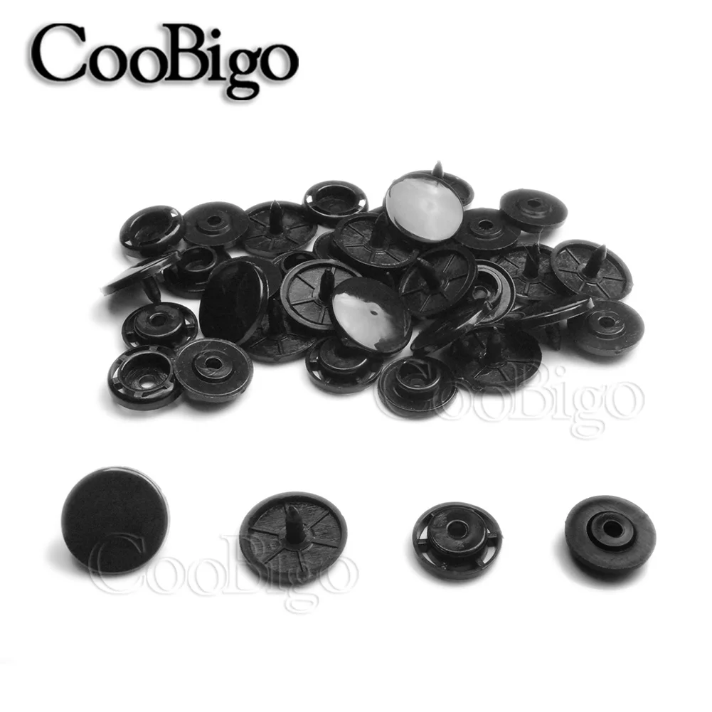 T3 T5 T8 Plastic Snap Buttons Press Fasteners Installer Plier Tool Kit Sewing Accessory Round 4 In 1 Black White 10mm 12mm 14mm 4