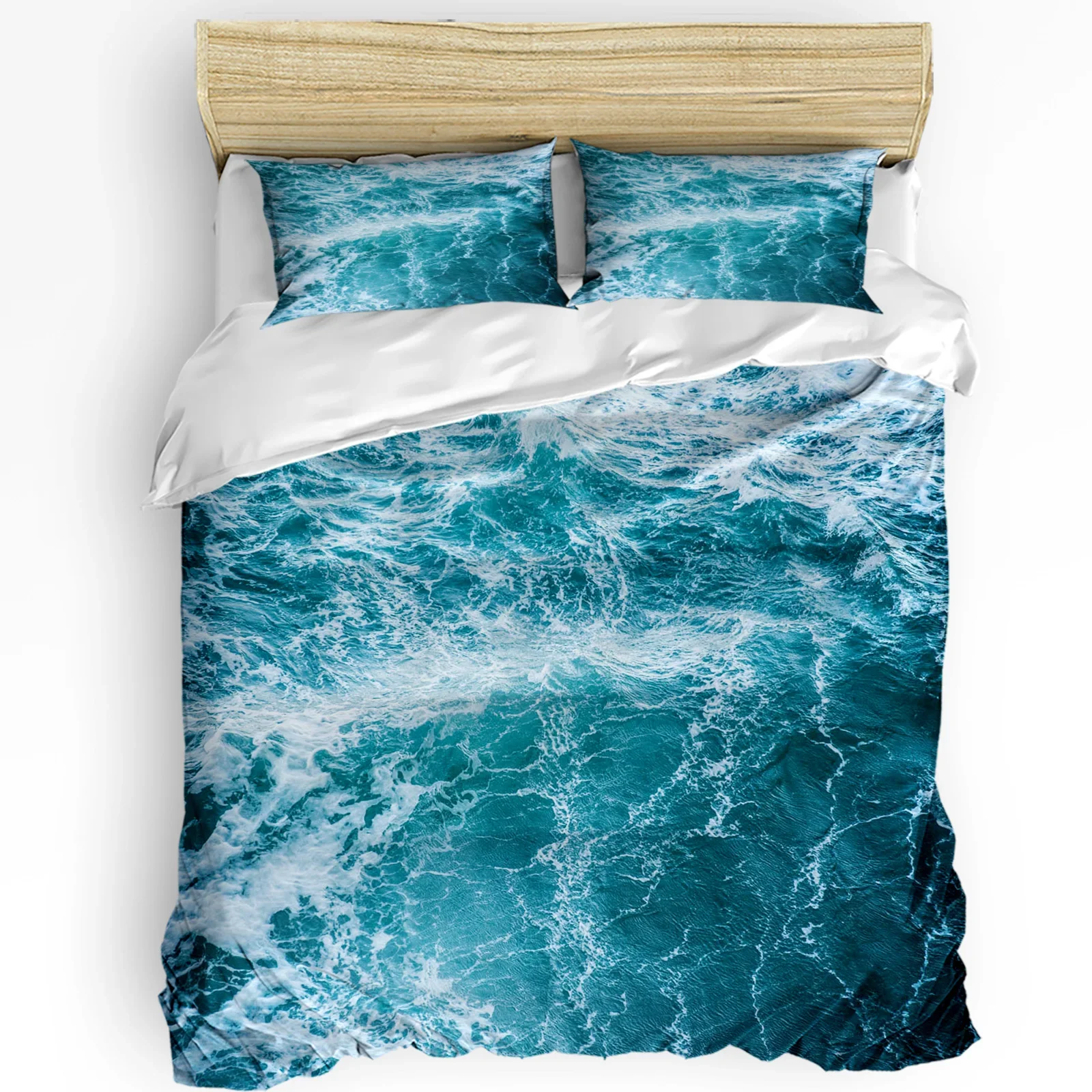 

Sea Wave Landscape Printed Comfort Duvet Cover Pillow Case Home Textile Quilt Cover Boy Kid Teen Girl Luxury 3pcs Bedding Set