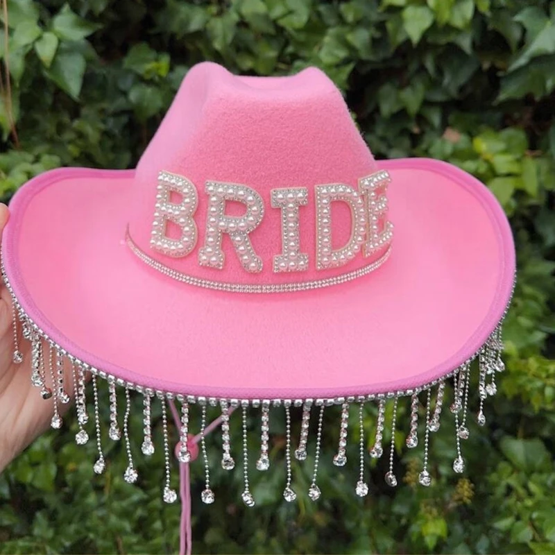 Mrs Hat Bride Hat Tassel Cowgirl Bachelorette Party Tassel Cowboy