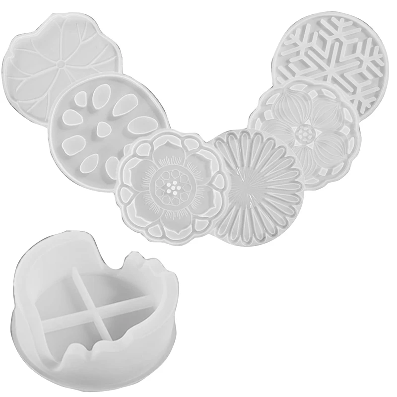 

Resin Coaster Molds,Coaster Mold And Coaster Storage Box Molds For Resin Casting,Resin Mold For Cups Mats, Decoration