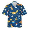 Cartoon Dinosaur 3D Printed Shirts For Men Clothes Cute Design Lapel Blouse Hip Hop Boy Streetwear Harajuku Surfing Short Sleeve 4