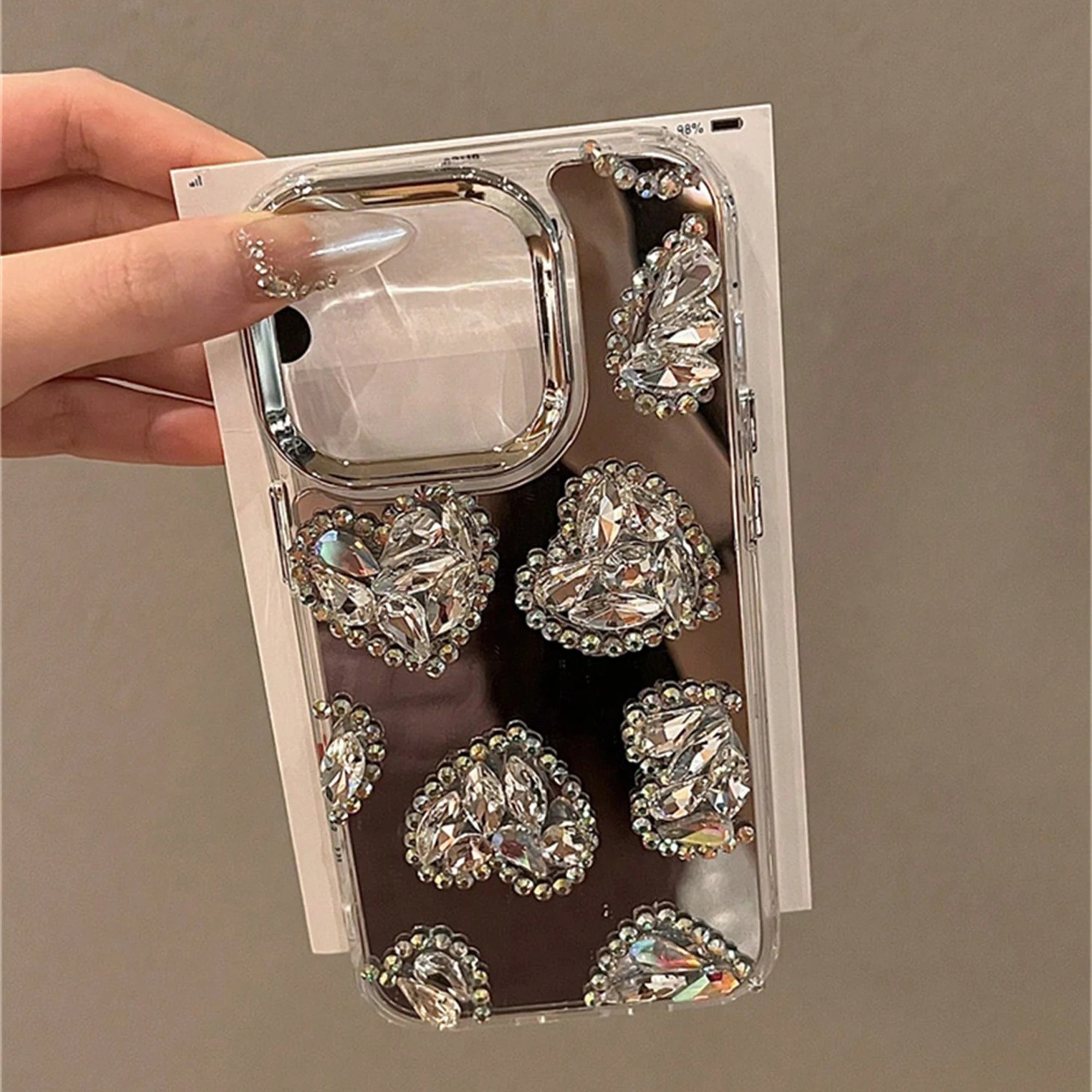 Mirror love phone case iPhone 16 15 14 13 12 11 Pro Max