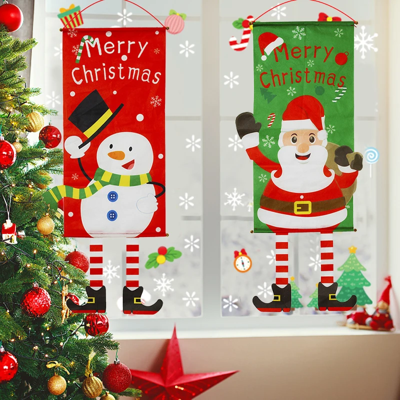 

Счастливого Рождества, подвесной Фотофон, креативный мультяшный фон, рождественские украшения для дома, Рождество, Санта-Клаус, снеговик