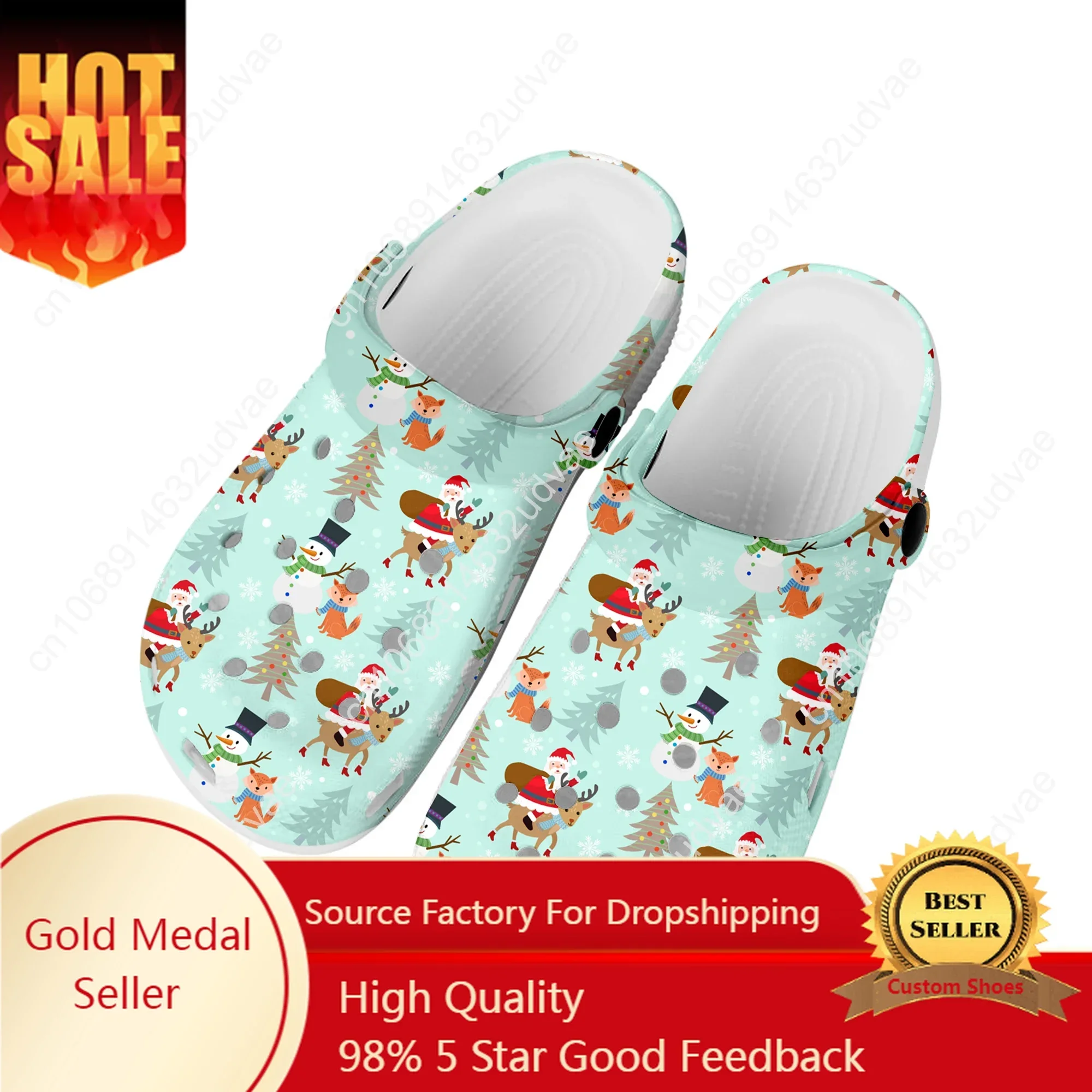

Snowman Merry Christmas Snowflake Home Clogs Custom Water Shoes Mens Womens Teenager Garden Clog Beach Hole High Quality Slipper
