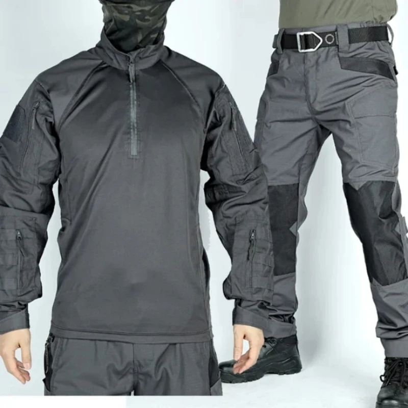 Long Sleeve T Shirt Tactical Frog Suit Men Outdoor Sports 2 Pieces Sets