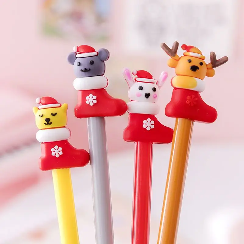 12 Penne A Sfera Natalizie Con Design A Cartoon + 12 Mini Blocchi Notes, Set Regalo Di Cancelleria Per Scuola E Ufficio, Idea Regalo Di Natale