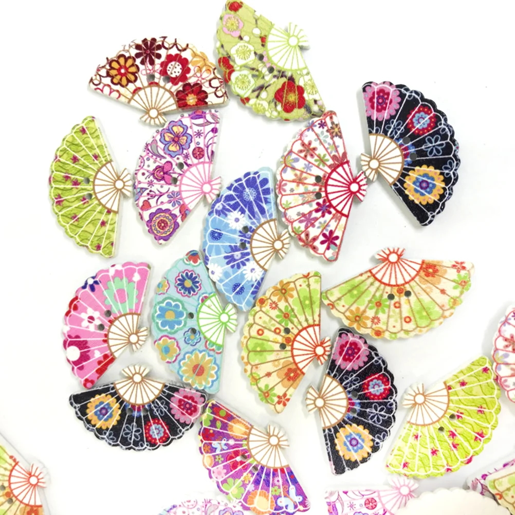 50 Pcs Fan Shaped Sewing Buttons 2