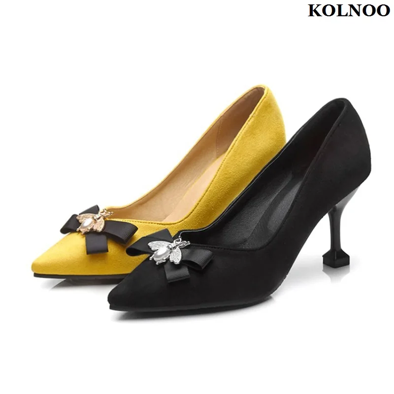 

Kolnoo Handmade New Arrival Simple Summer Style Womens High Heel Pumps Pointed-toe Slip-on Sexy Shoes Evening Fashion Prom Shoes
