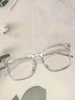 1/3 paires de lunettes de mode universelles, lunettes à monture carrée, style campus à la mode, monture noire transparente, retour à l'école 5