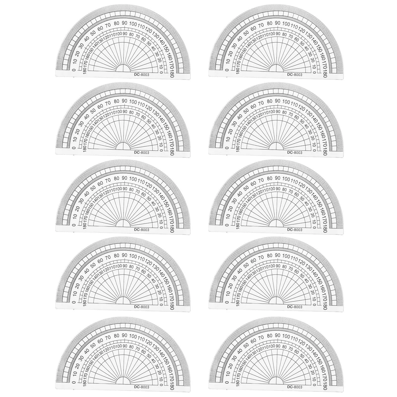 20Pcs 플라스틱 각도기 4 인치 180도 측정 학교 사무실 학생 자 측정기 투명 자 플라스틱 각도기