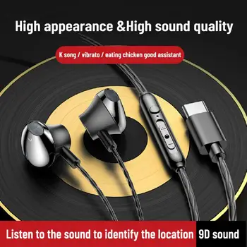 3.5mm Wired Earphones With Physical Noise Reduction Metal HiFi Bass Stereo Gaming Earphone 2