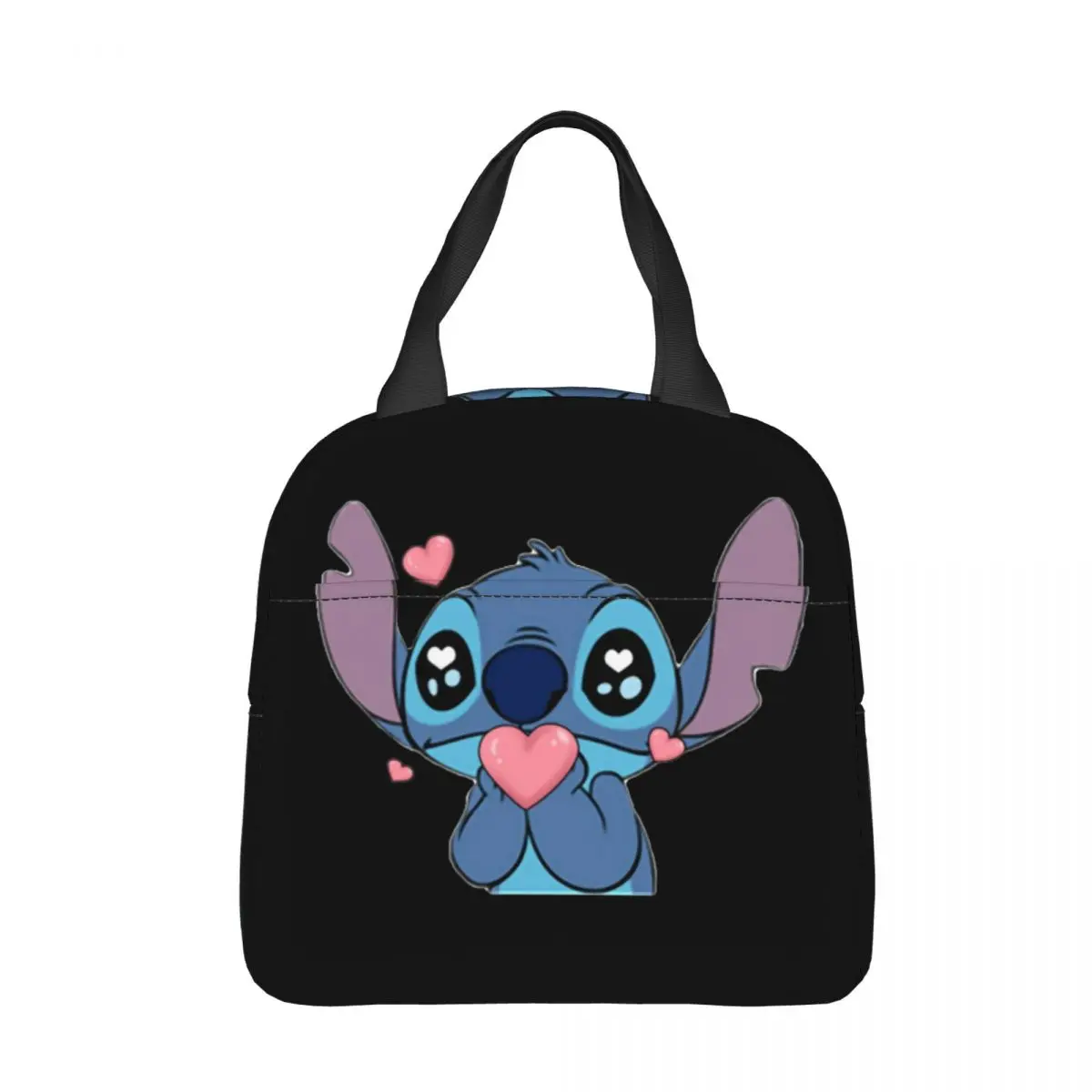 Lilo And Stitch Love Cute Heart Borsa Termica Per Il Pranzo Borsa Termica Riutilizzabile Cartoon Large Lunch Box Tote Bento Pouch Work Picnic