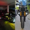 مصابيح ضباب أمامية للدراجة النارية Led مساعد القيادة ضوء الأضواء كشافات مزدوجة اللون المتعري Farol موتو الضباب مصباح.