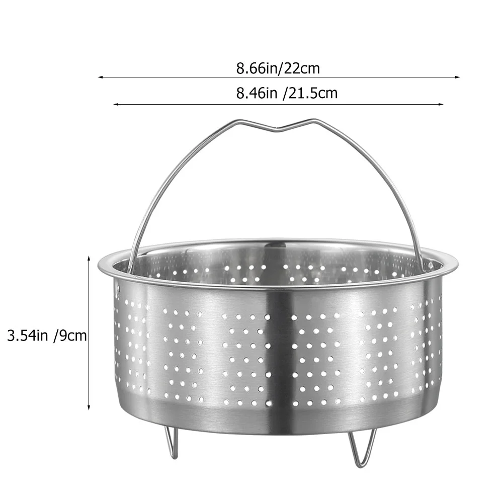 

Stainless Steel Steamer Basket Metal Steamer Insert Steaming Rack Handle Vegetables Fruit Colander Strainer Rice Cooker Steaming