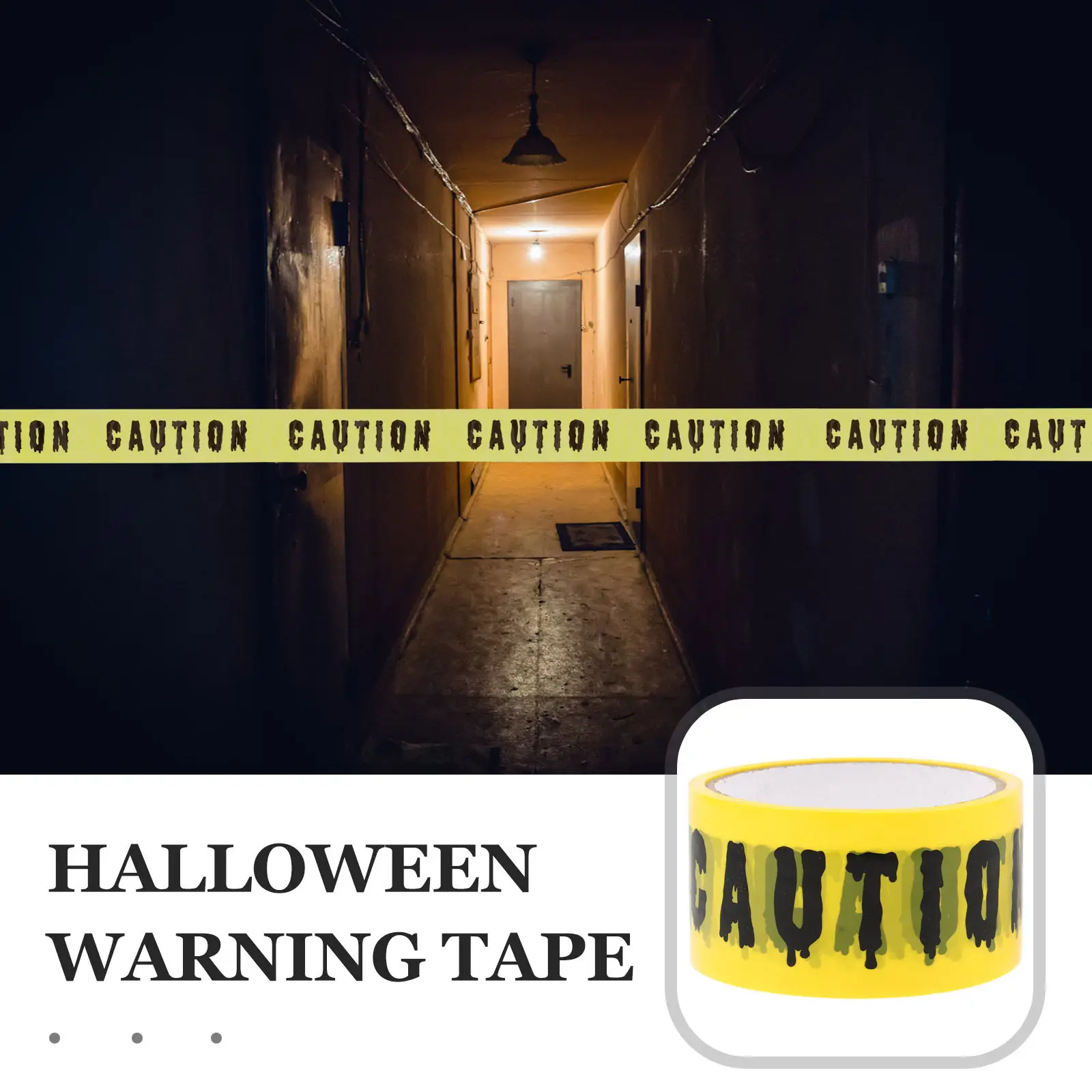 롤 할로윈 주의 테이프 경고 스트립 할로윈 파티 장식 DIY 장식 바리케이드 테이프 실내 야외 무서운 테이프