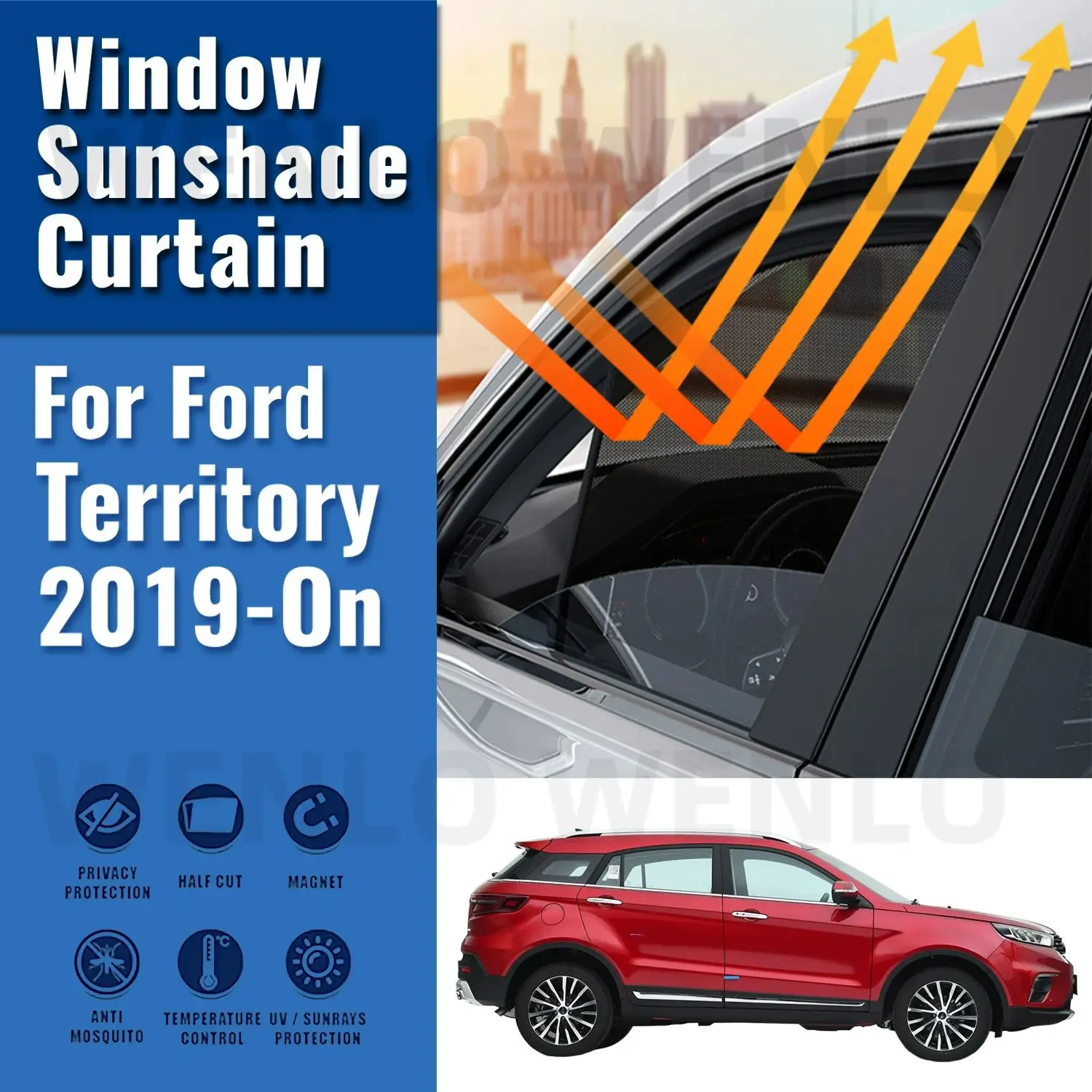 

For Ford Territory 2019-2023 Car Sun Visor Accessories Window Windshield Cover Sunshade Curtain Mesh Shade Blind Custom