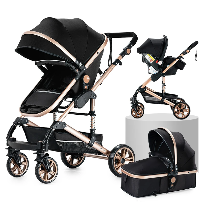 Baby Stroller 3 in 1 luxury umbrella newborn baby strollers High Landscape Stroller Folding strollers baby trolley pram