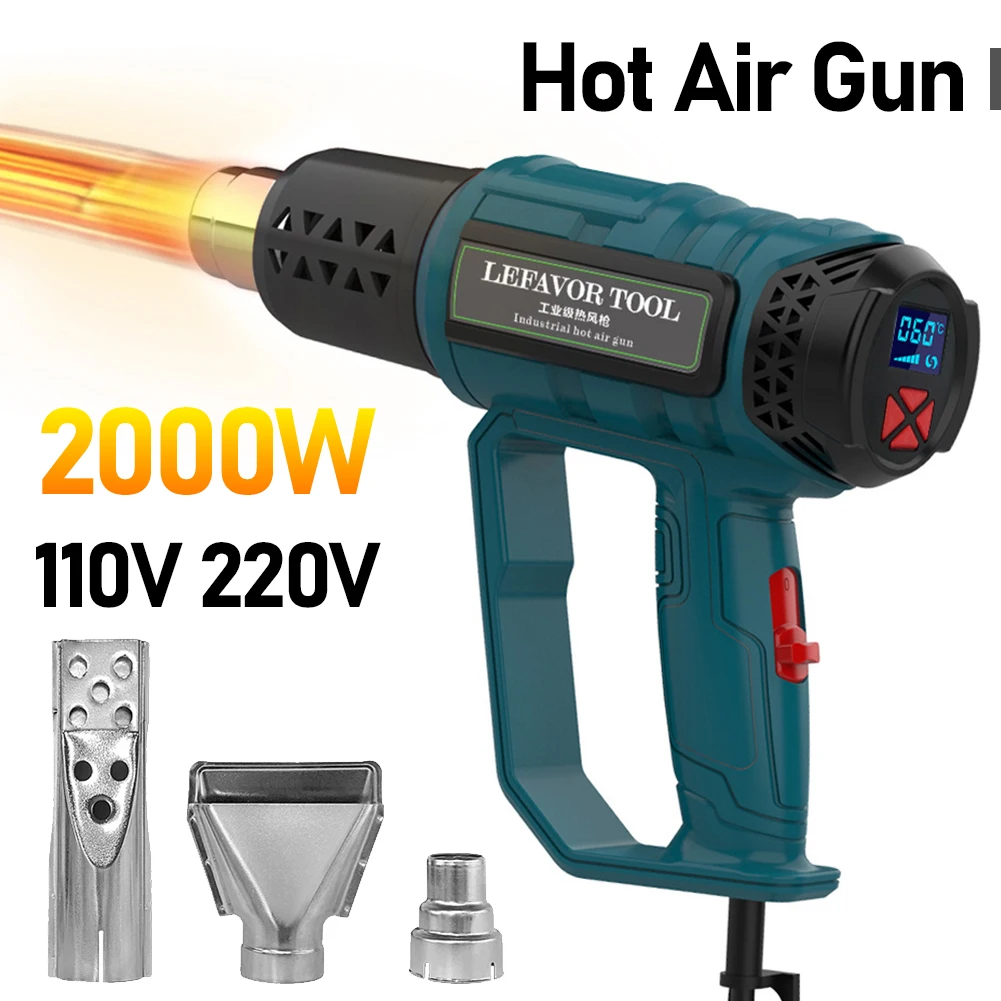 2000W Heat gun Hot Air Machine 110V 220V Handheld Electric Heat Gun Industrial Hot Air Gun Soldering Station Tools with Nozzles 2
