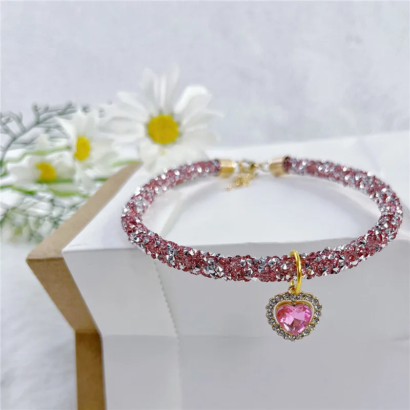 Crystal Heart Pet Collar