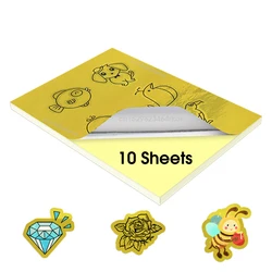 Glossy Self - Adhesive Vinyl Sticker Paper - A4, Printable for DIY Crafts and Gifts (10 Sheets) (Glossy Gold)